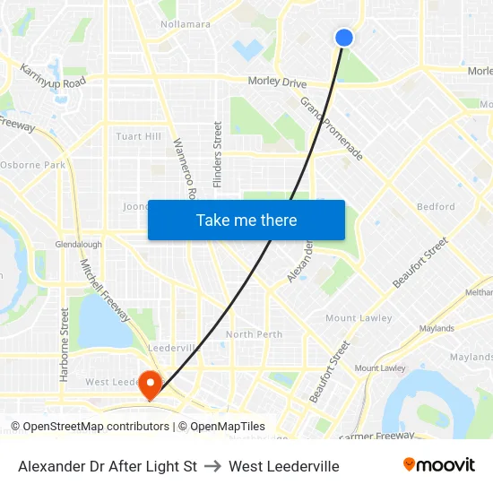 Alexander Dr After Light St to West Leederville map