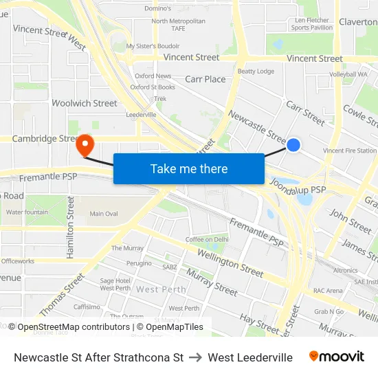 Newcastle St After Strathcona St to West Leederville map