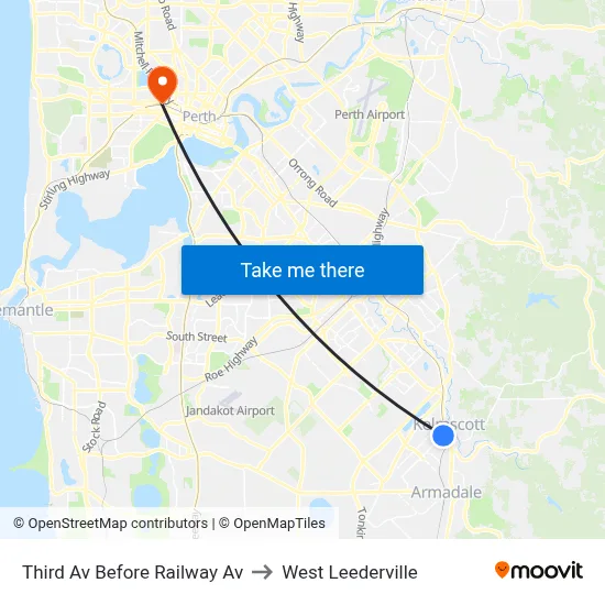 Third Av Before Railway Av to West Leederville map
