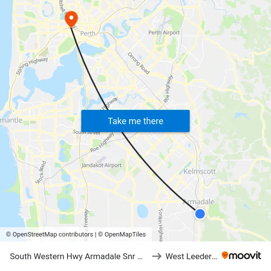 South Western Hwy Armadale Snr High Sch to West Leederville map