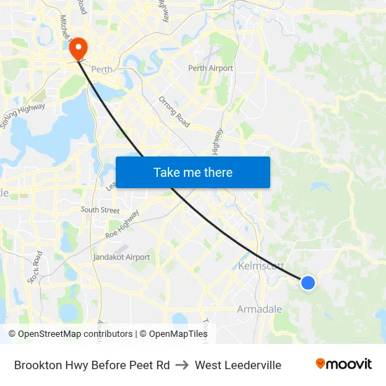 Brookton Hwy Before Peet Rd to West Leederville map
