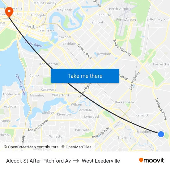 Alcock St After Pitchford Av to West Leederville map