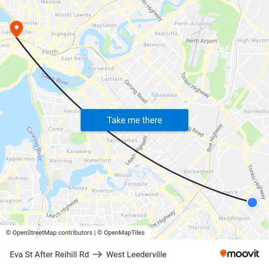 Eva St After Reihill Rd to West Leederville map