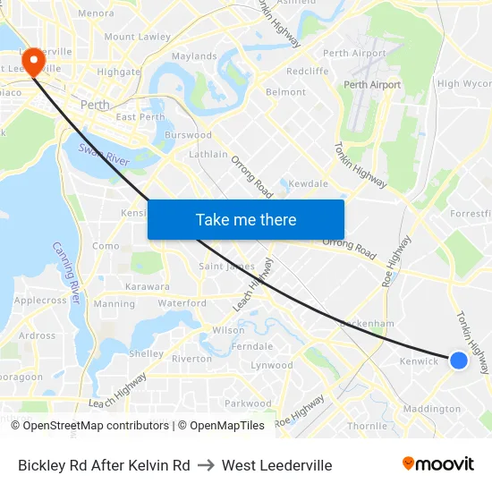Bickley Rd After Kelvin Rd to West Leederville map