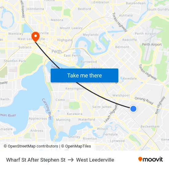 Wharf St After Stephen St to West Leederville map