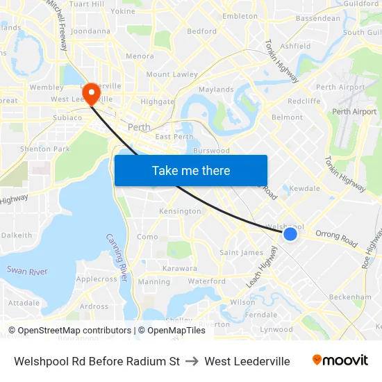 Welshpool Rd Before Radium St to West Leederville map