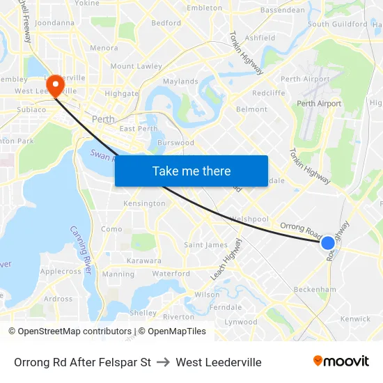Orrong Rd After Felspar St to West Leederville map