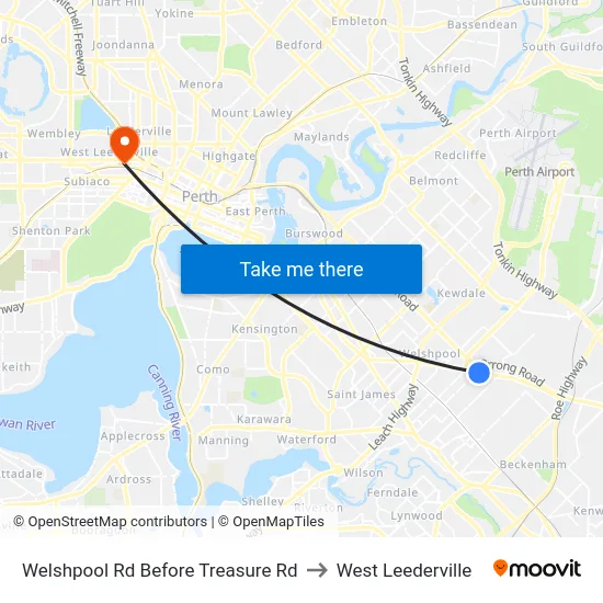 Welshpool Rd Before Treasure Rd to West Leederville map