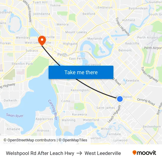 Welshpool Rd After Leach Hwy to West Leederville map