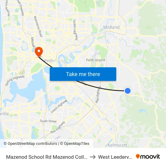 Mazenod School Rd Mazenod College to West Leederville map