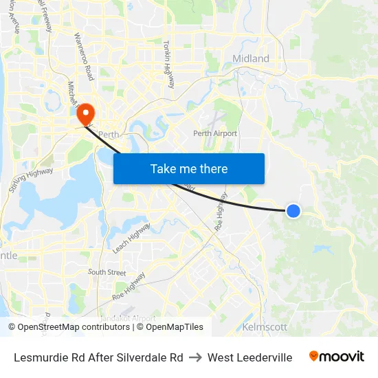 Lesmurdie Rd After Silverdale Rd to West Leederville map