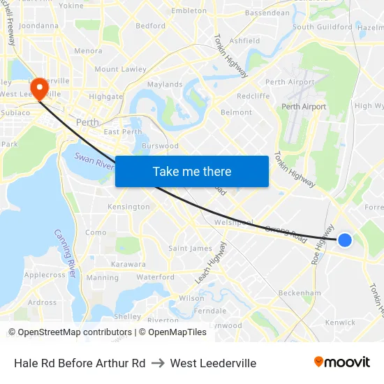 Hale Rd Before Arthur Rd to West Leederville map