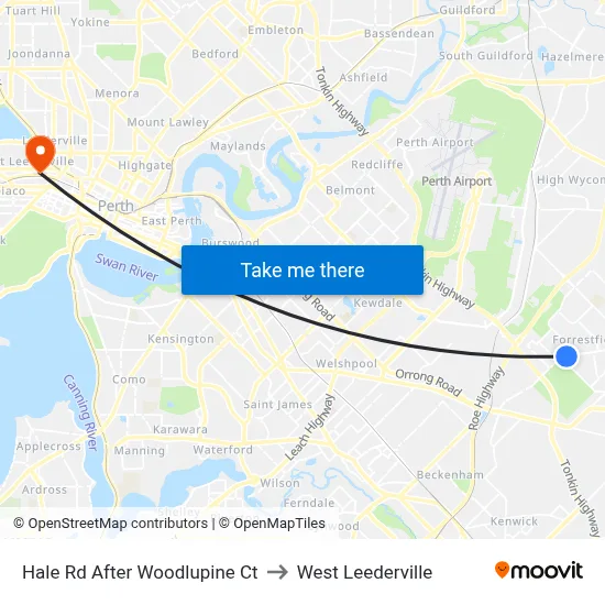 Hale Rd After Woodlupine Ct to West Leederville map