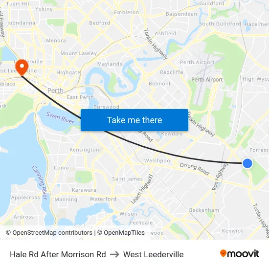 Hale Rd After Morrison Rd to West Leederville map