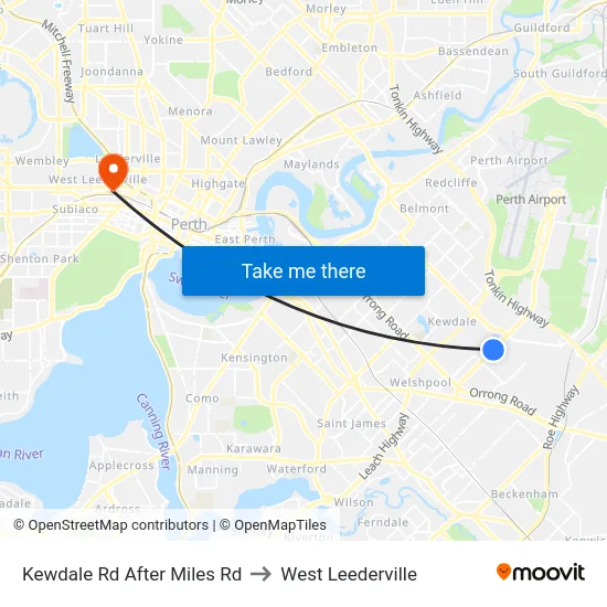 Kewdale Rd After Miles Rd to West Leederville map