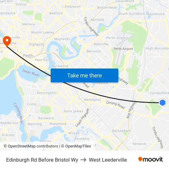 Edinburgh Rd Before Bristol Wy to West Leederville map