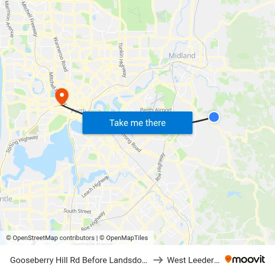 Gooseberry Hill Rd Before Landsdowne Rd to West Leederville map