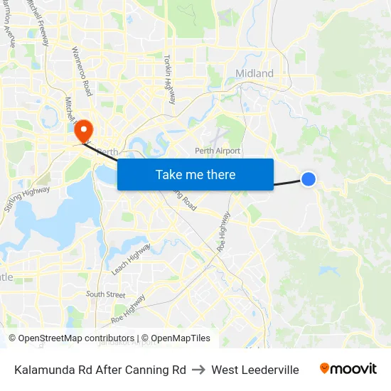 Kalamunda Rd After Canning Rd to West Leederville map