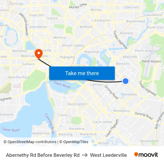 Abernethy Rd Before Beverley Rd to West Leederville map