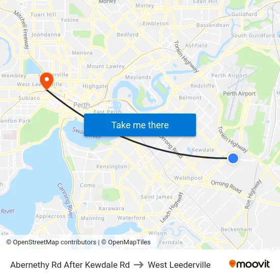 Abernethy Rd After Kewdale Rd to West Leederville map