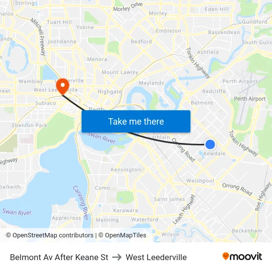 Belmont Av After Keane St to West Leederville map
