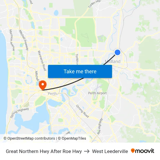 Great Northern Hwy After Roe Hwy to West Leederville map