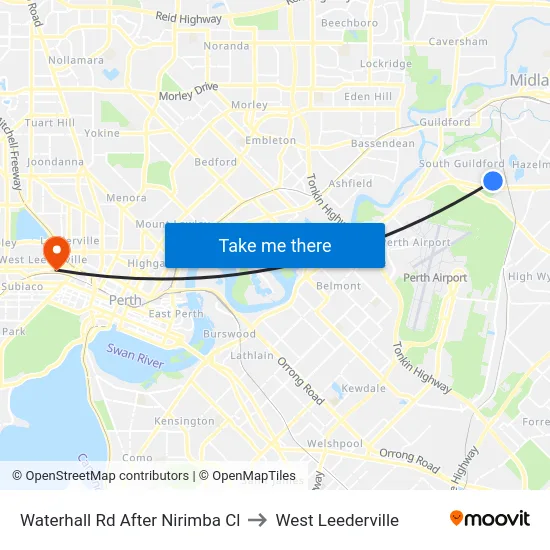 Waterhall Rd After Nirimba Cl to West Leederville map