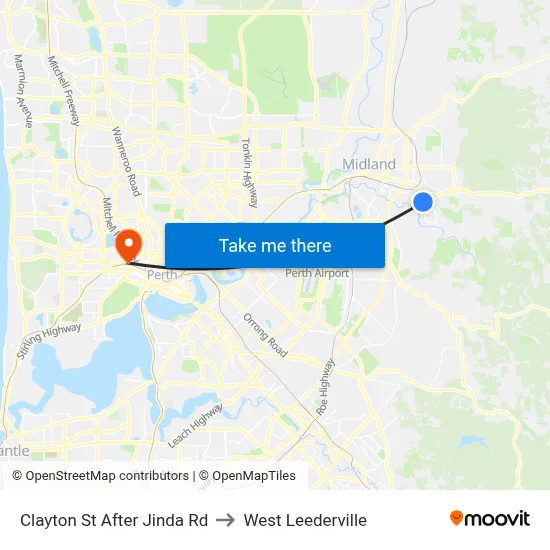 Clayton St After Jinda Rd to West Leederville map