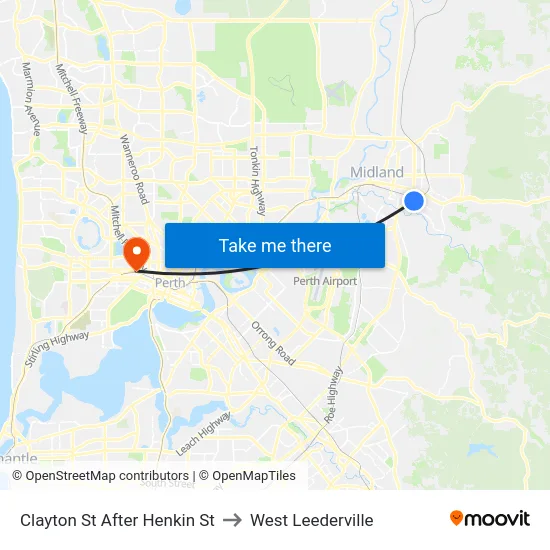 Clayton St After Henkin St to West Leederville map