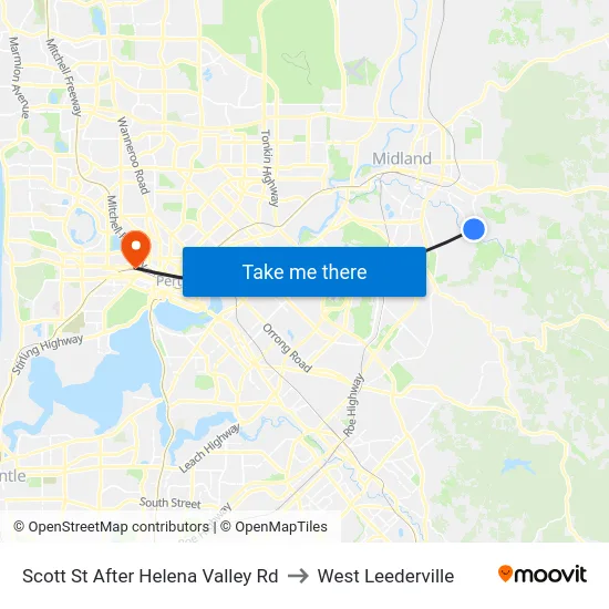 Scott St After Helena Valley Rd to West Leederville map