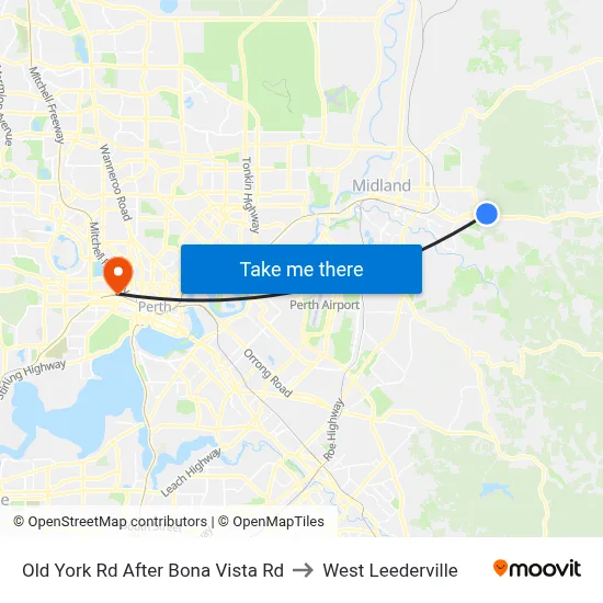 Old York Rd After Bona Vista Rd to West Leederville map