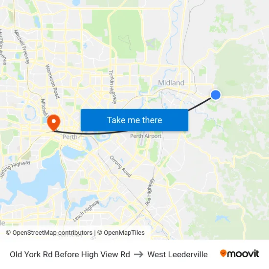 Old York Rd Before High View Rd to West Leederville map