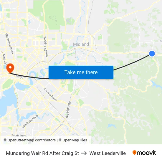Mundaring Weir Rd After Craig St to West Leederville map