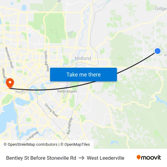Bentley St Before Stoneville Rd to West Leederville map