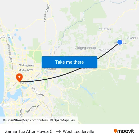 Zamia Tce After Hovea Cr to West Leederville map