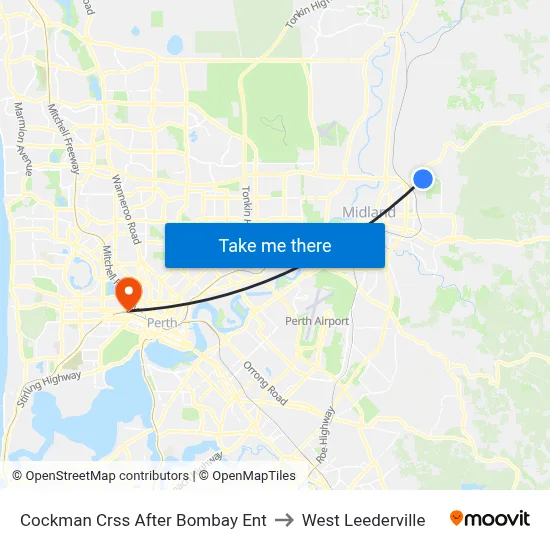 Cockman Crss After Bombay Ent to West Leederville map