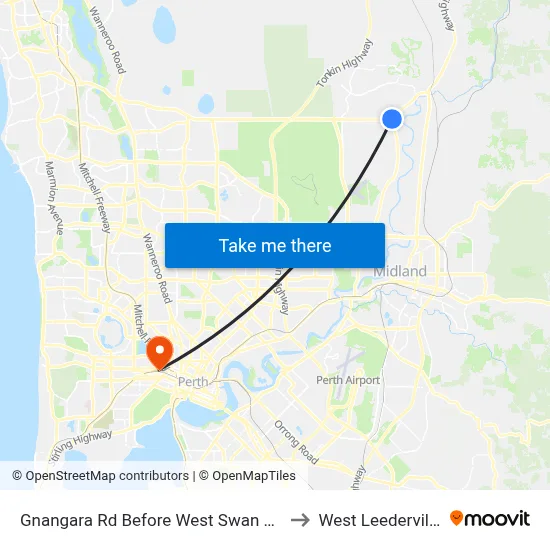 Gnangara Rd Before West Swan Rd to West Leederville map