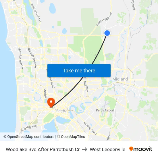 Woodlake Bvd After Parrotbush Cr to West Leederville map