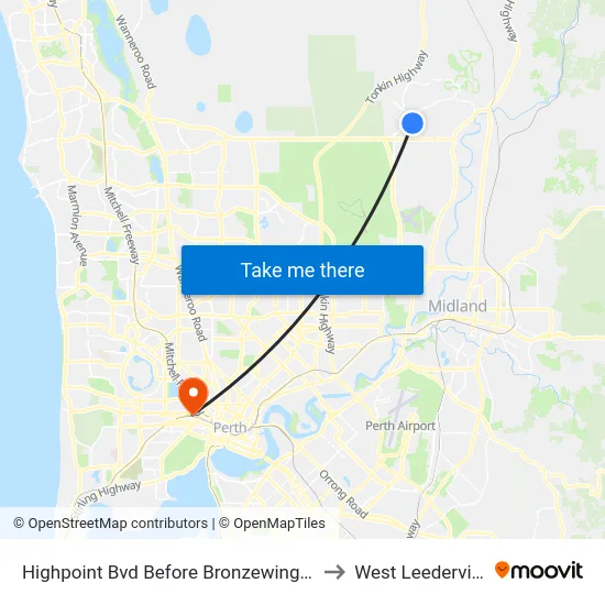 Highpoint Bvd Before Bronzewing Av to West Leederville map