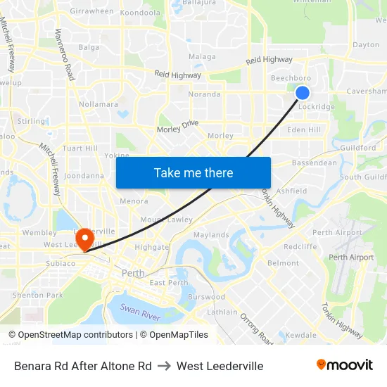 Benara Rd After Altone Rd to West Leederville map