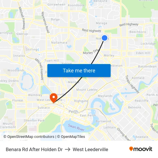 Benara Rd After Holden Dr to West Leederville map
