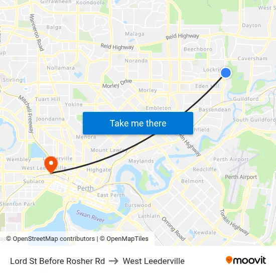 Lord St Before Rosher Rd to West Leederville map