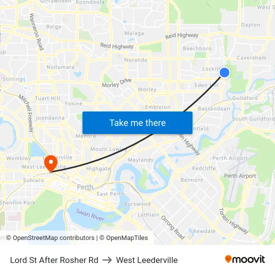 Lord St After Rosher Rd to West Leederville map