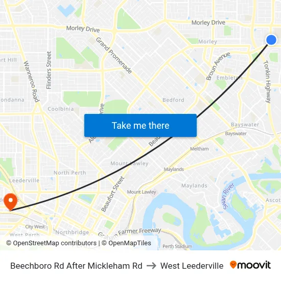 Beechboro Rd After Mickleham Rd to West Leederville map