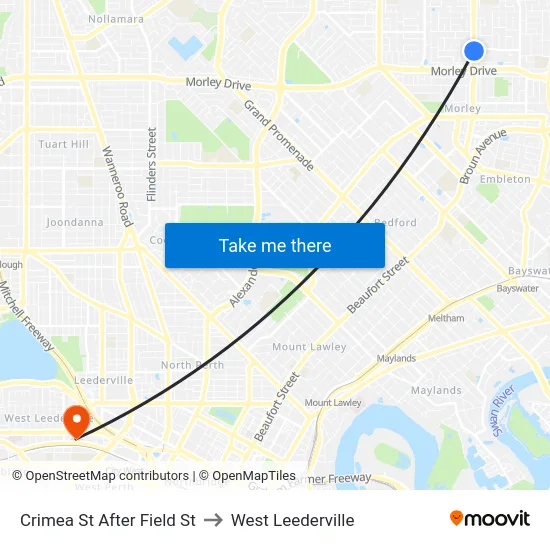 Crimea St After Field St to West Leederville map