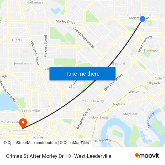 Crimea St After Morley Dr to West Leederville map