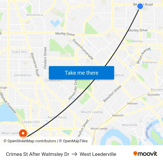 Crimea St After Walmsley Dr to West Leederville map