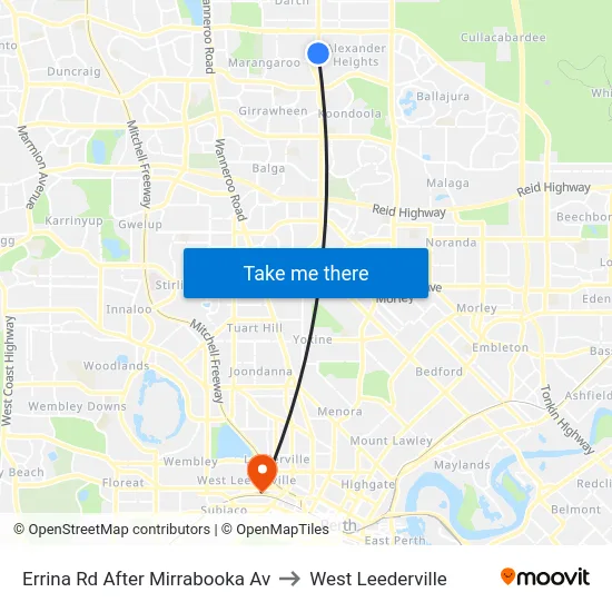 Errina Rd After Mirrabooka Av to West Leederville map