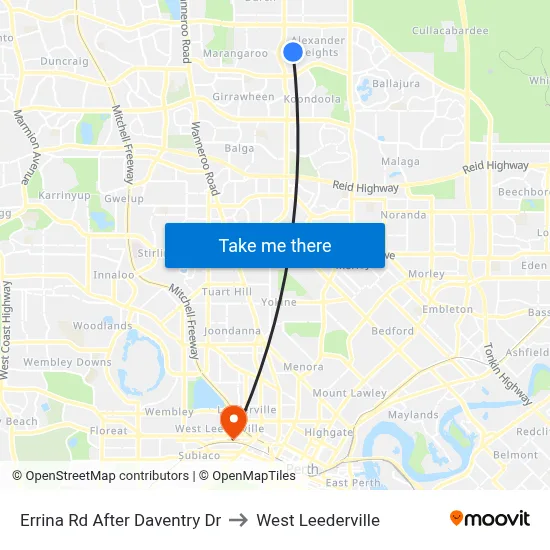 Errina Rd After Daventry Dr to West Leederville map
