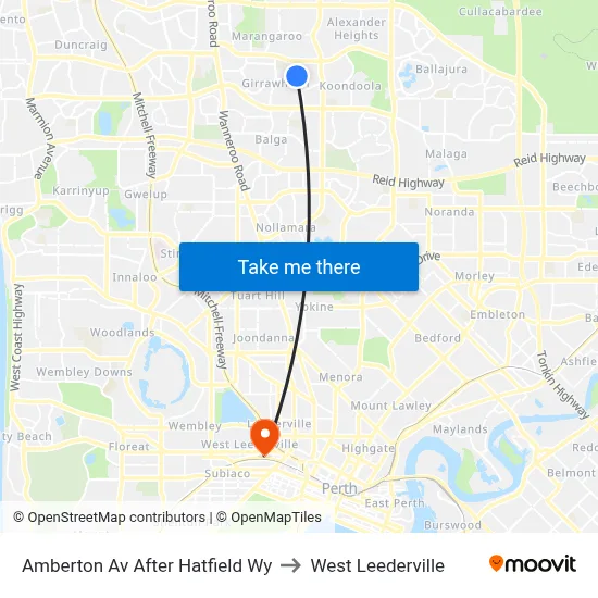 Amberton Av After Hatfield Wy to West Leederville map